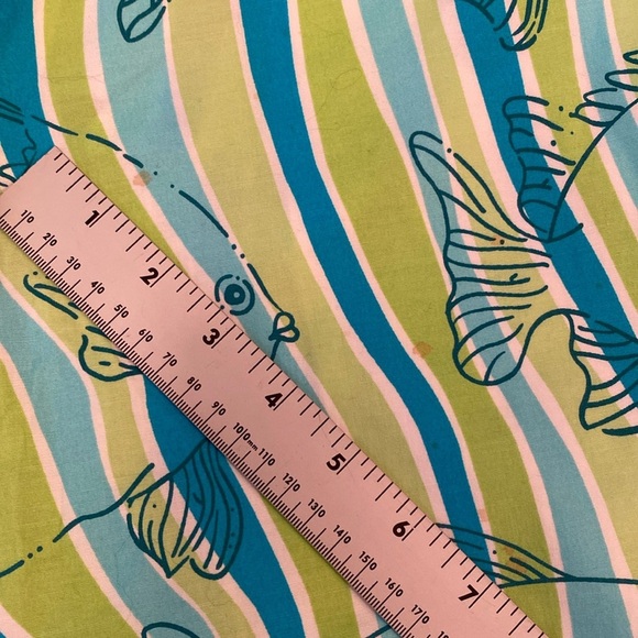 Lilly Pulitzer Vtg Fish Print Crop Pant Womens Size 10 Green Blue Funky Retro - Picture 3 of 8